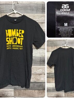 As Colour Bumpershoot 50th Anniversary T Shirt Size M Black Yellow Music Arts